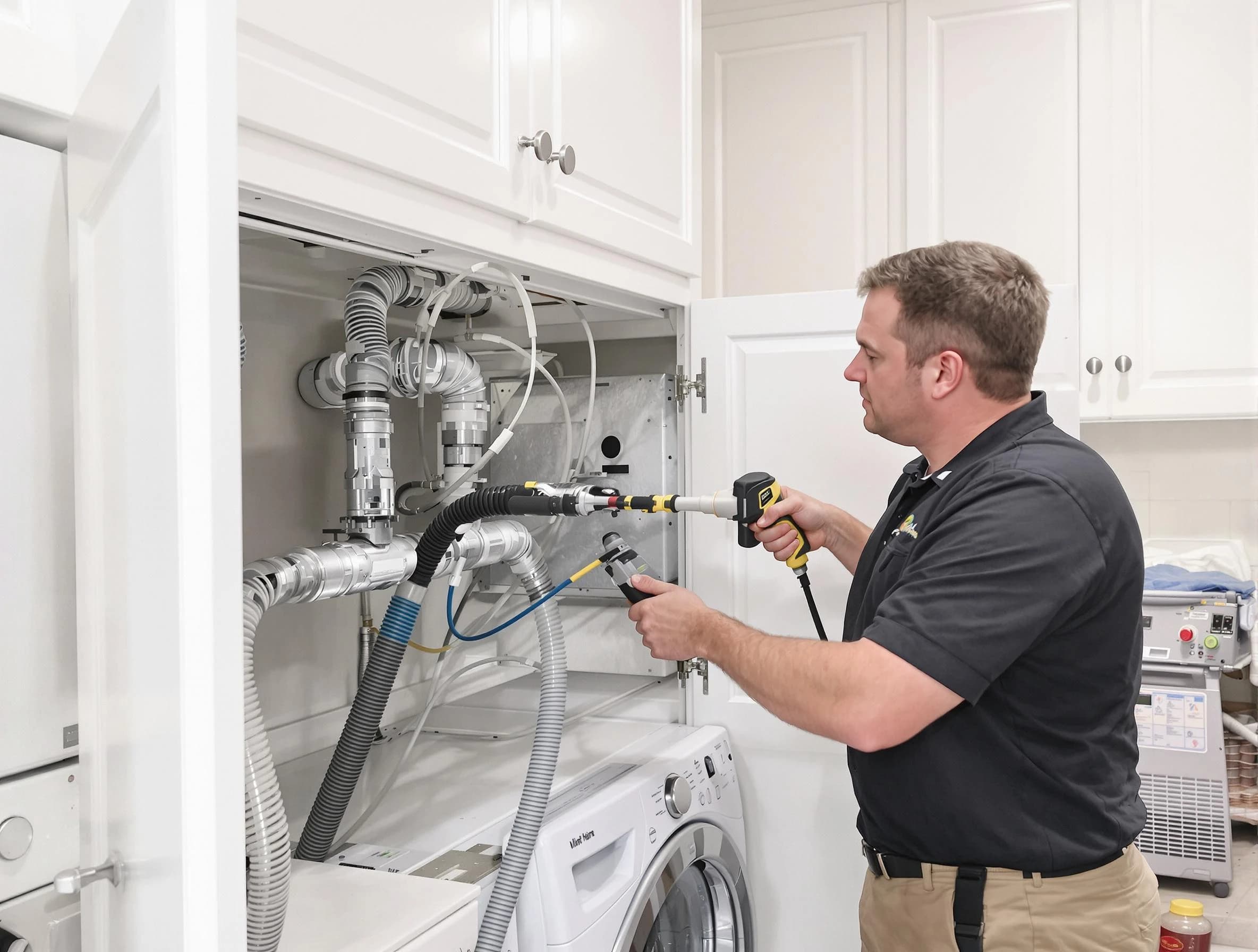 Goodlettsville Dryer Vent Cleaning professional removing severe blockage from a clogged dryer vent in Goodlettsville