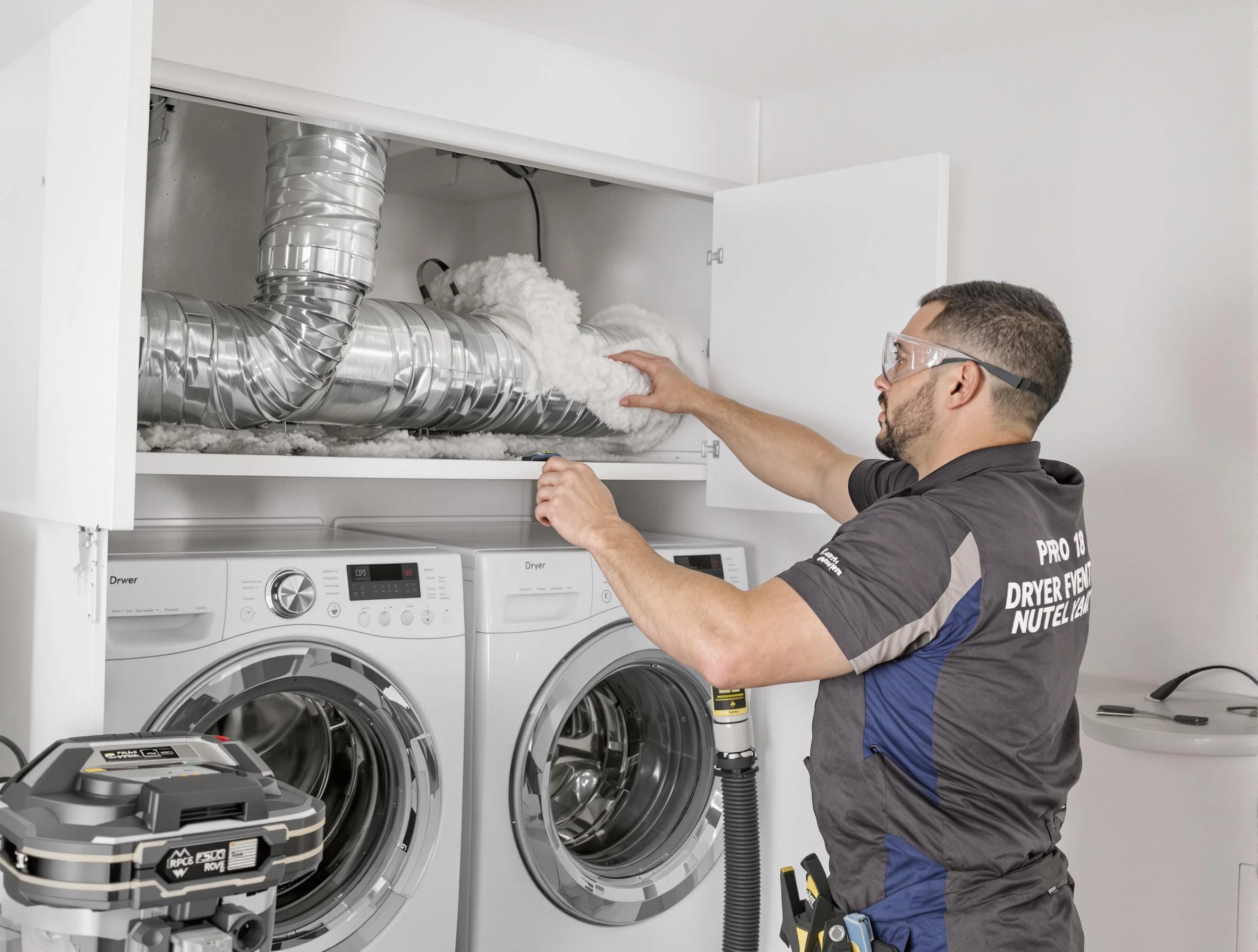Goodlettsville Dryer Vent Cleaning certified technician performing specialized gas dryer vent cleaning in Goodlettsville